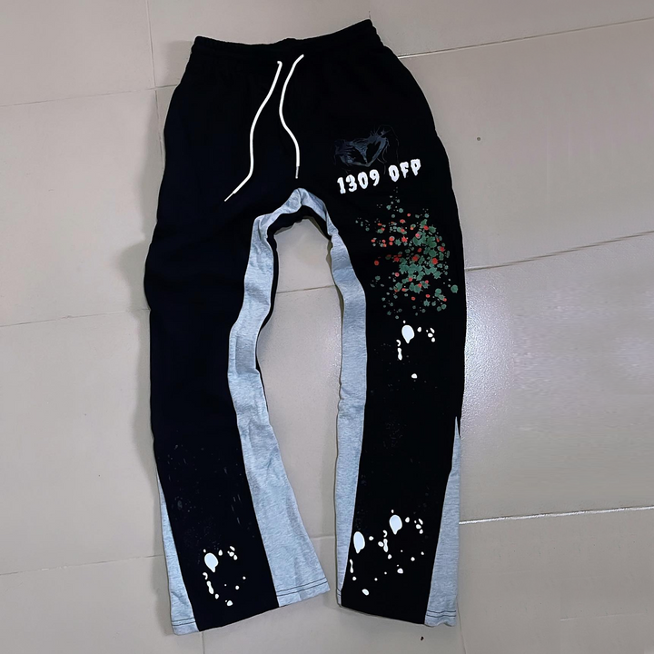 Personalized street style ink splash heart casual pants