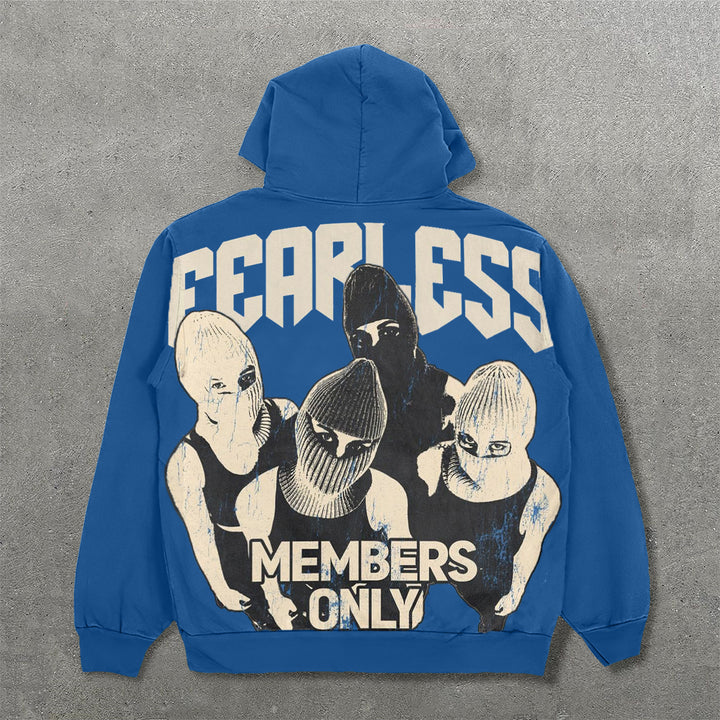 Fearless Print Long Sleeve Hoodies