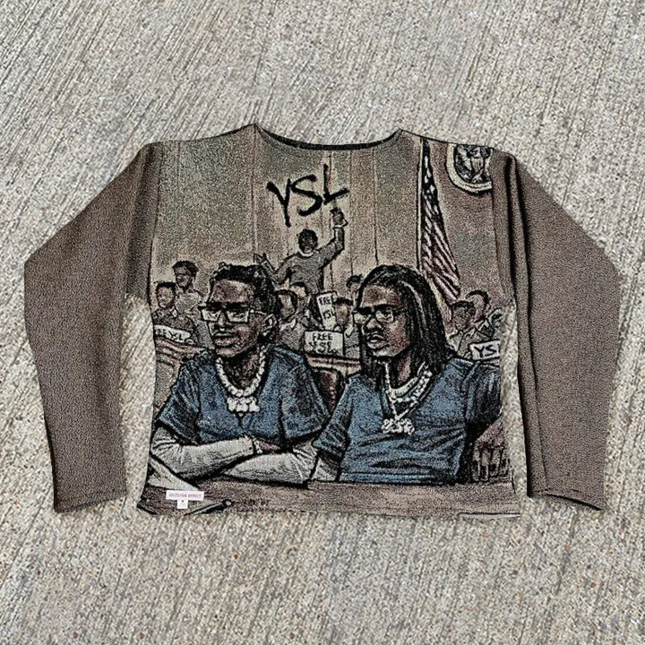 Retro Hip Hop Tapestry Sweatshirt