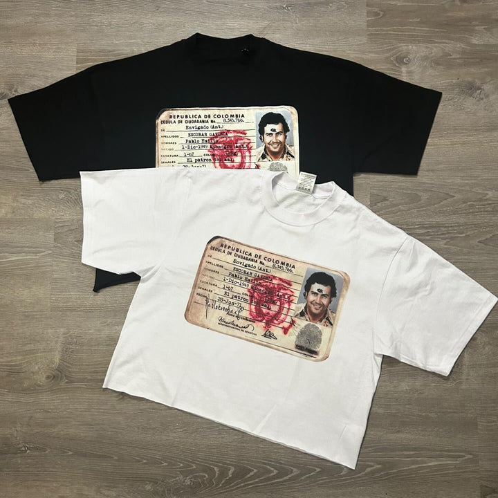 ID Card Print Short Sleeve T-shirt