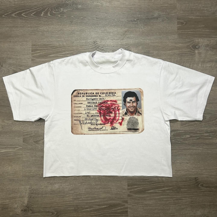 ID Card Print Short Sleeve T-shirt