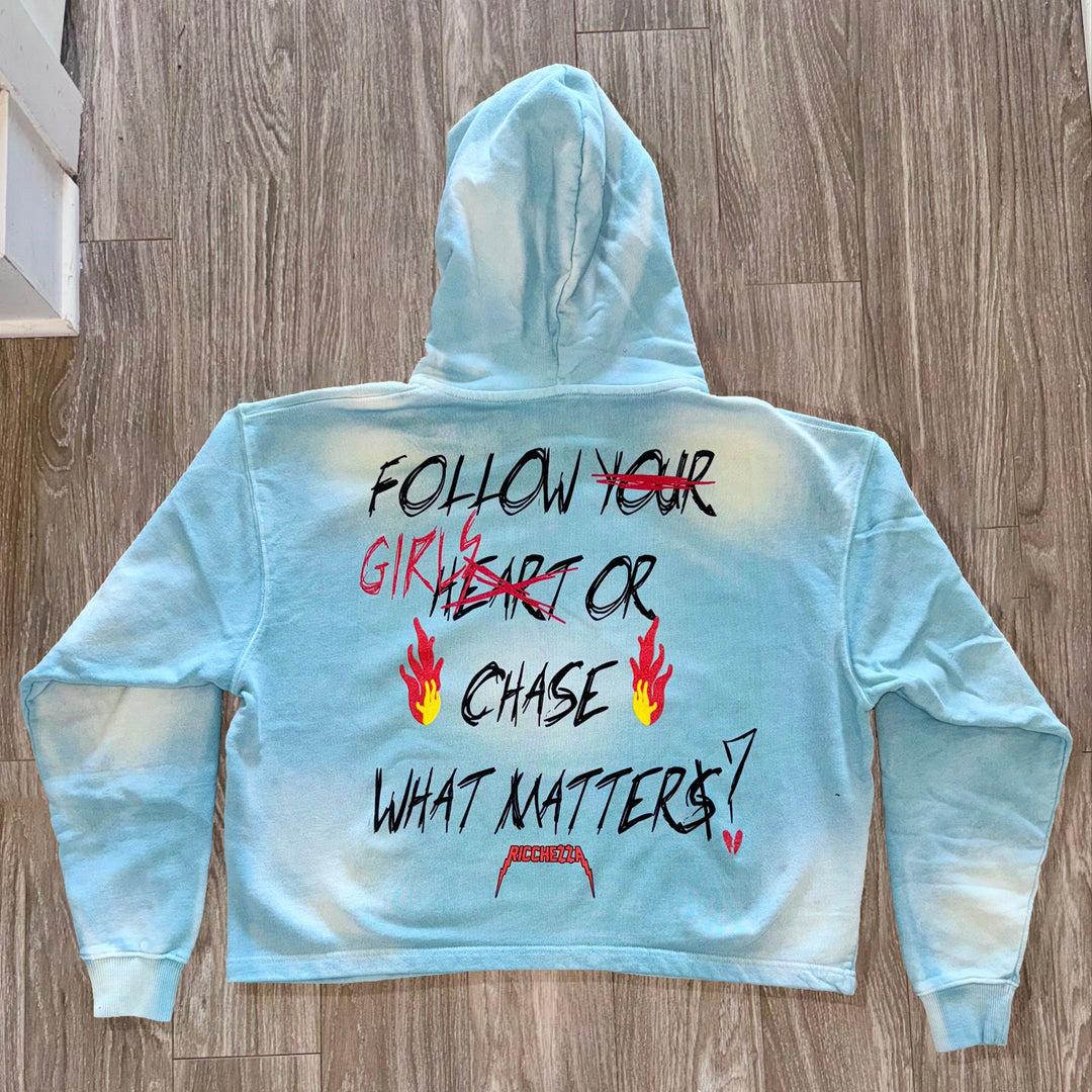 Follow Your Girls Or Chase What Matters Print Long Sleeve Zipper Hoodies