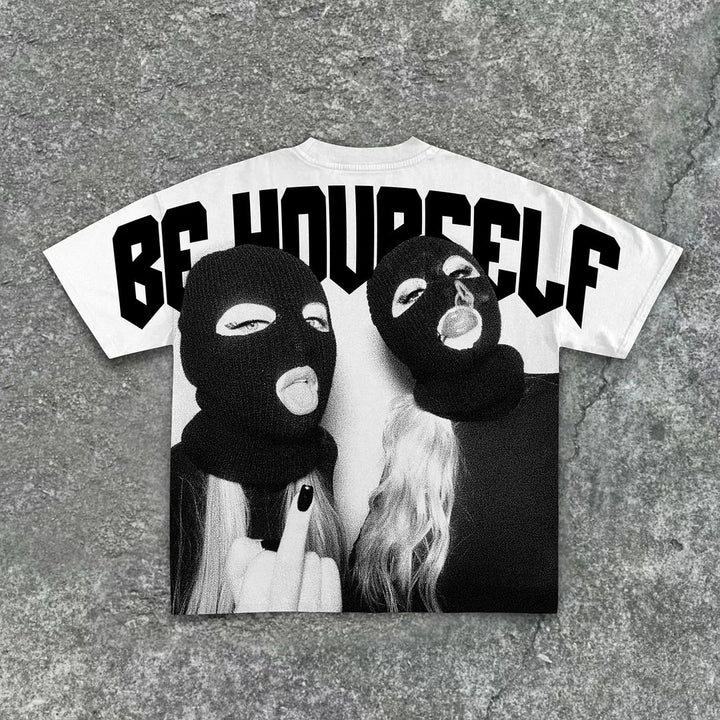 Be Yourself Print Short Sleeve T-Shirt