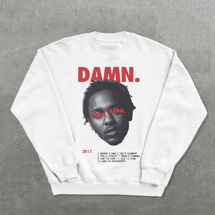 Damn Printed Crew Neck Sweatshirt