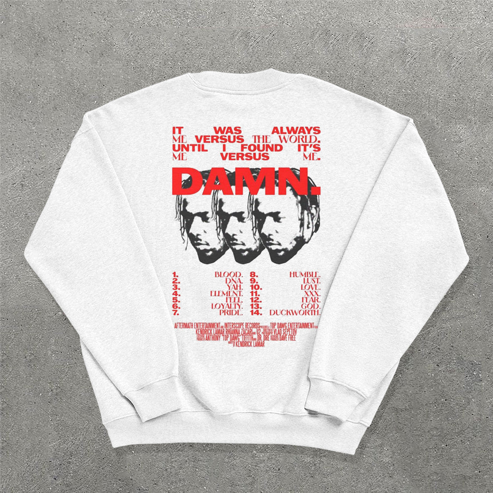 Damn Printed Crew Neck Sweatshirt