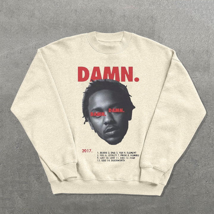 Damn Printed Crew Neck Sweatshirt