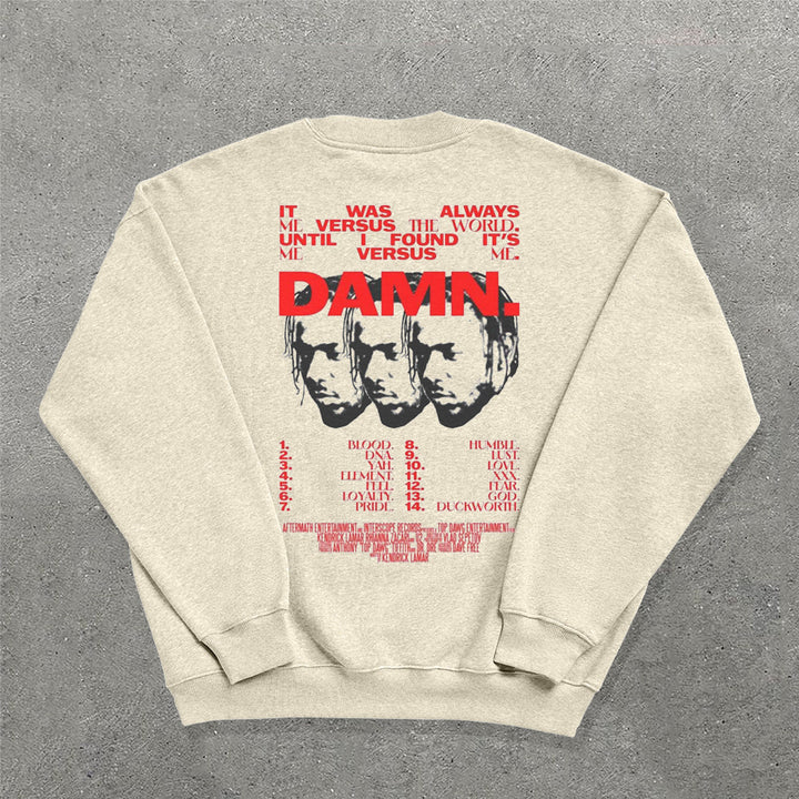 Damn Printed Crew Neck Sweatshirt