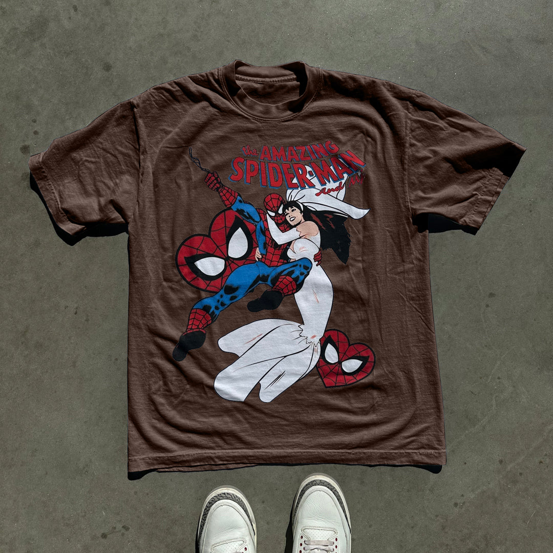 Spider print short-sleeved T-shirt