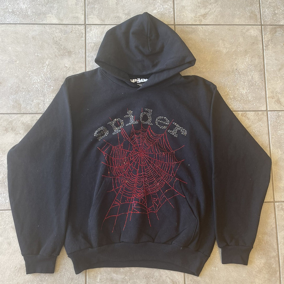 Relaxed statement spider print hoodie