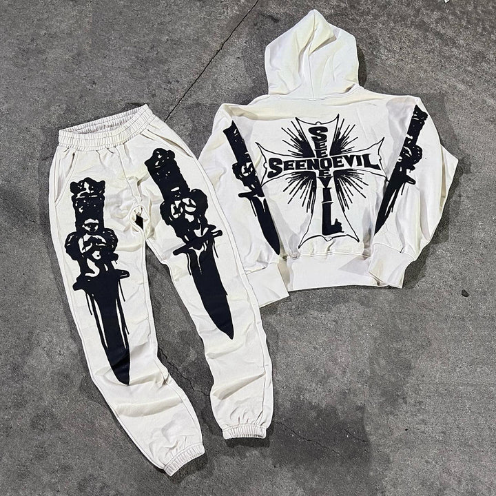 Cross Excalibur Casual Street Vintage Hoodie Set of Two