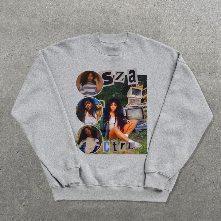 Fashion Printed Crew Neck Sweatshirt