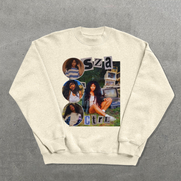 Fashion Printed Crew Neck Sweatshirt