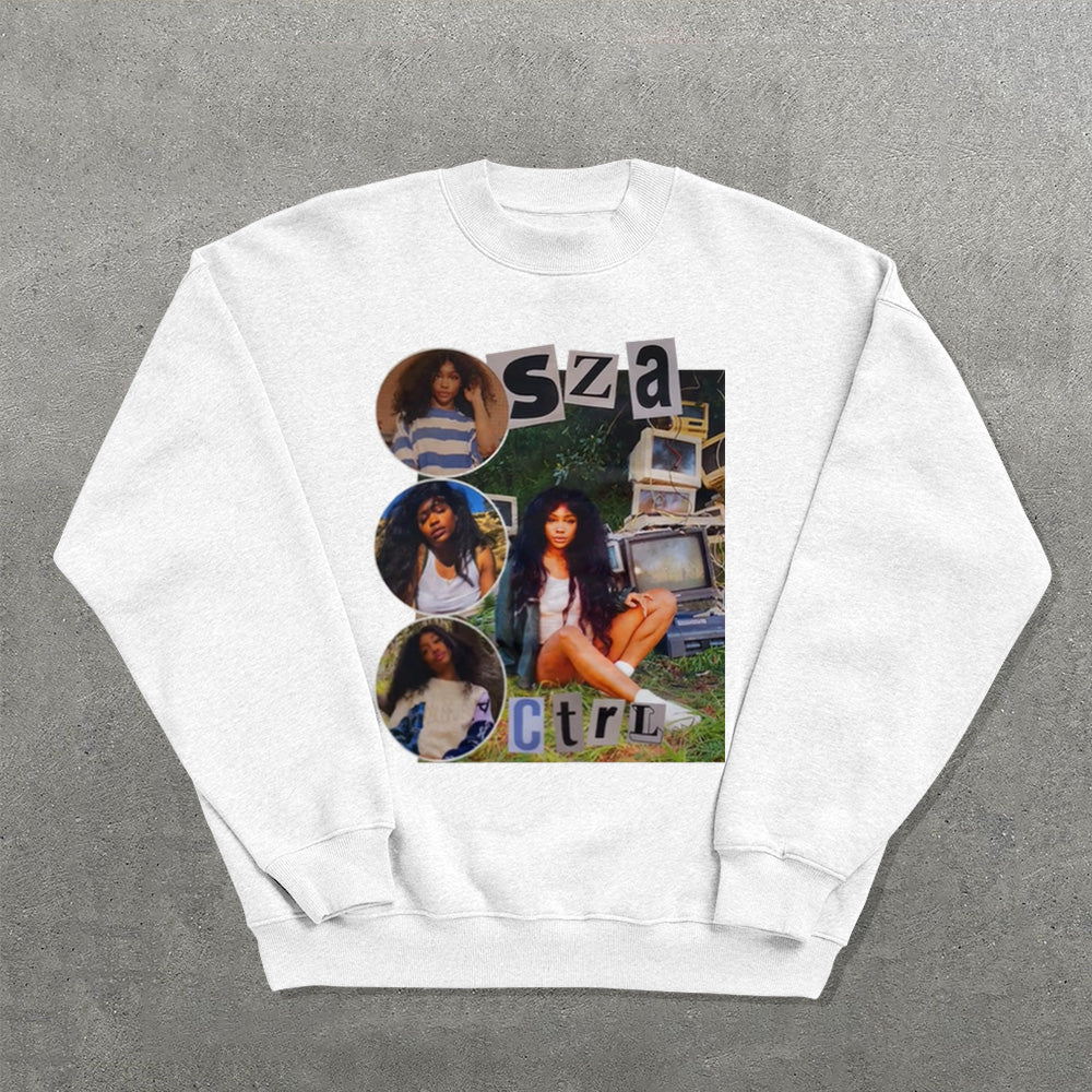 Fashion Printed Crew Neck Sweatshirt