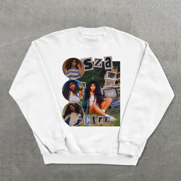 Fashion Printed Crew Neck Sweatshirt