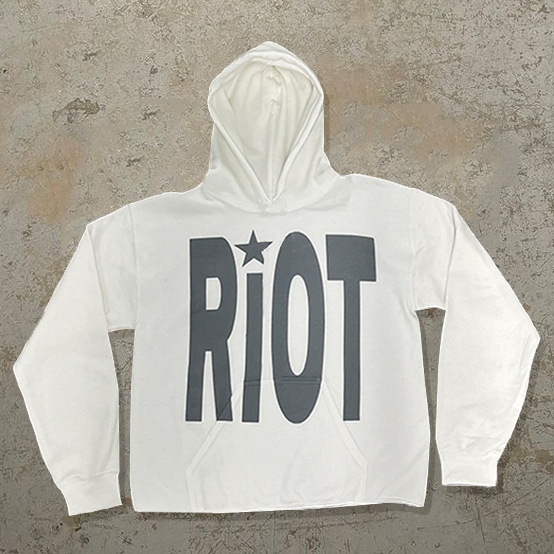 Riot Print Long Sleeve Hoodies