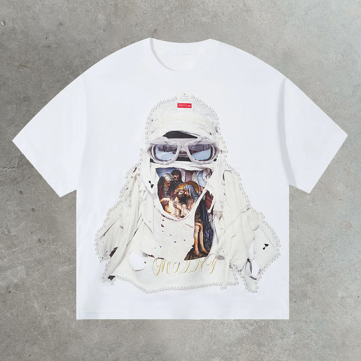 Balaclava printed cotton T-shirt