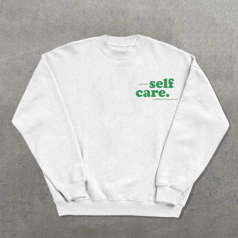 Self Care Printed Crew Neck Sweatshirt