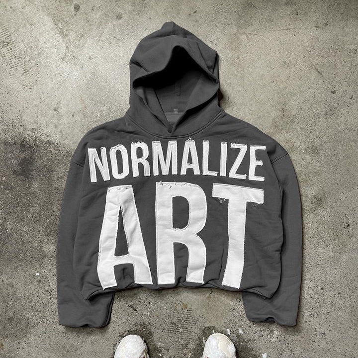 Casual Streetwear Vintage Patch Hoodie