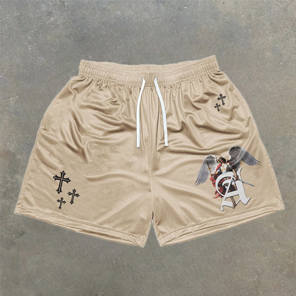 angel cross stretch shorts