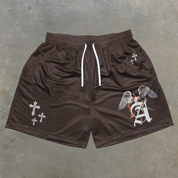 angel cross stretch shorts