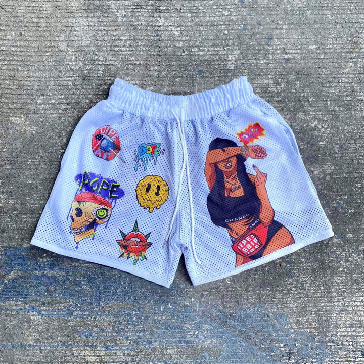 Fashionable and personalized college style printed shorts