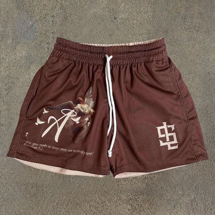 Casual personalized double layer sports shorts