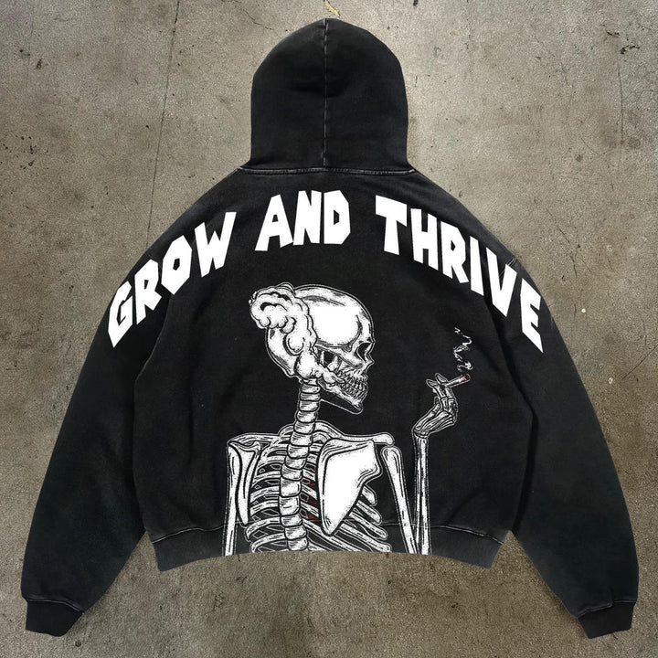 Grow And Thrive Print Long Sleeve Hoodies