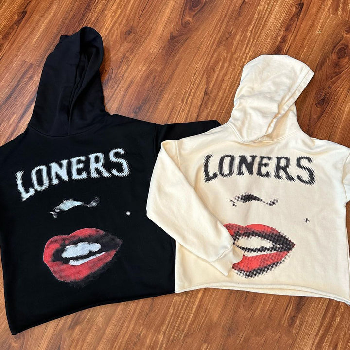 Loners Print Long Sleeve Hoodies