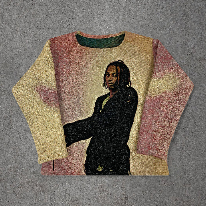 Vintage Hip Hop Casual Print Tapestry Sweatshirt