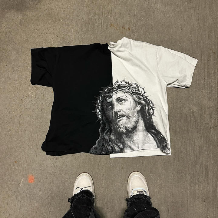 Jesus Letters Print Short Sleeve T-shirt