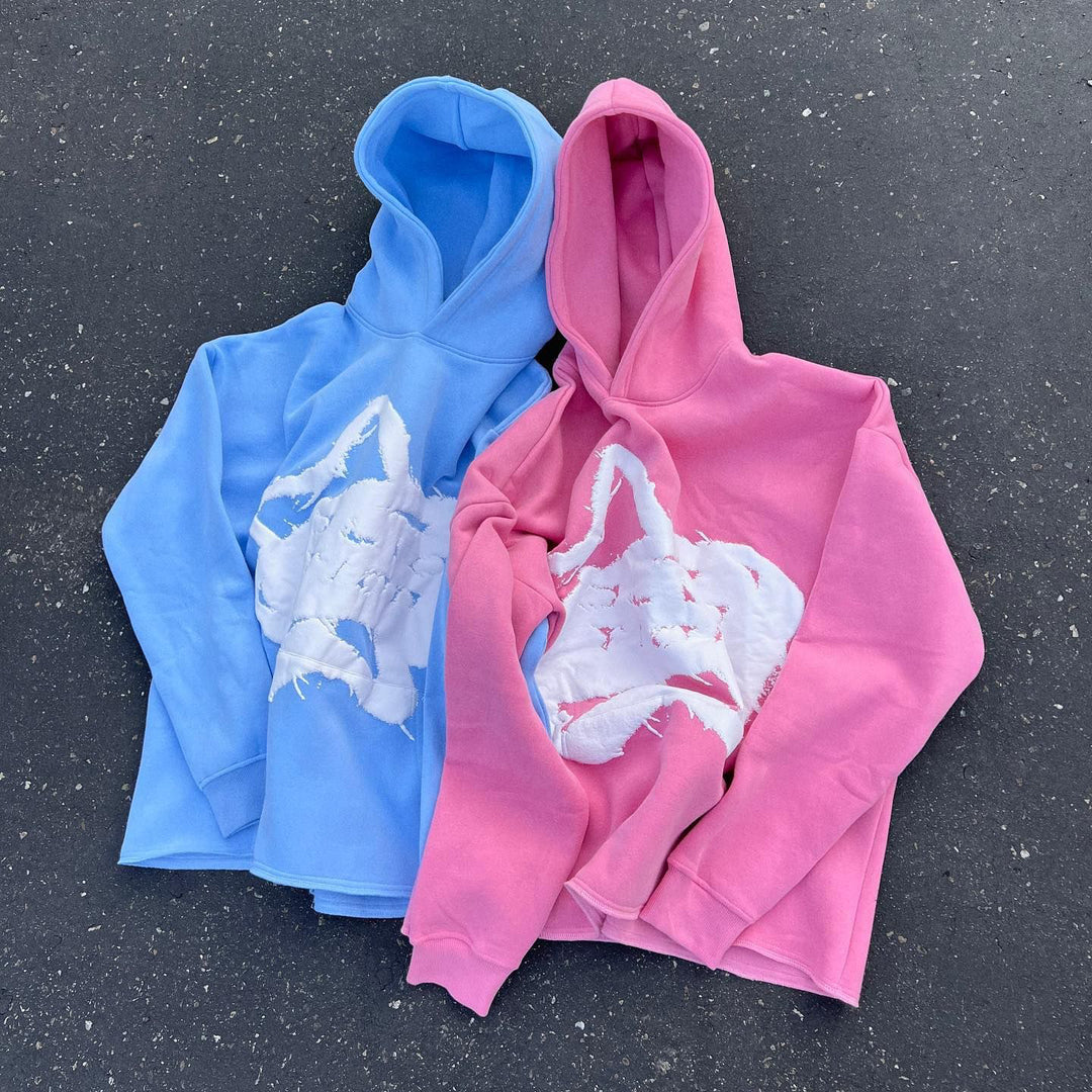 Casual Splatt Print Long Sleeve Hoodies