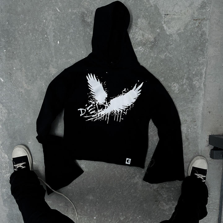 Fallen Angel Print Casual Street Hoodie