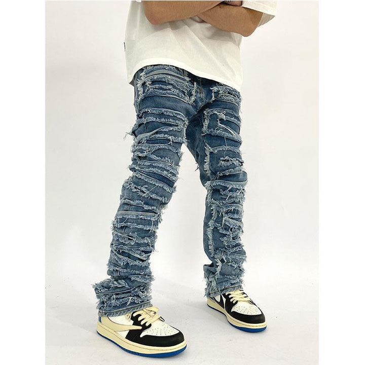 High Street Heavy Industry Washed Whisker Harem Patch Jeans