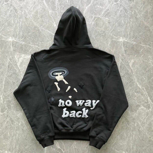 Retro hip hop print casual hoodie