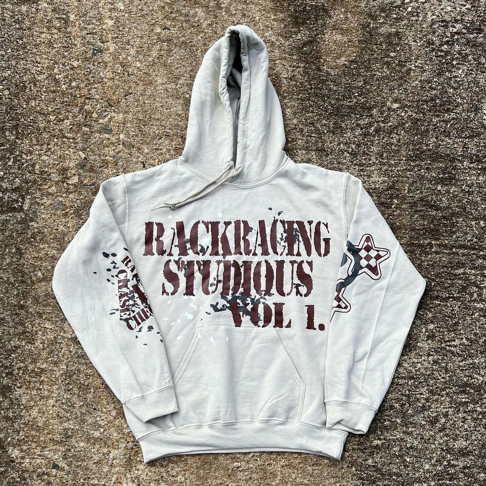 Rack Racing Studios NO.1 Print Long Sleeve Hoodies