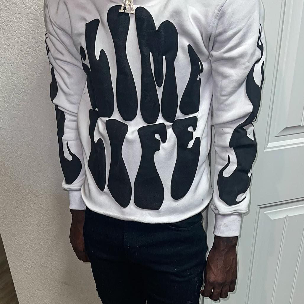 Slime Life Letter Print Long Sleeve Hoodies