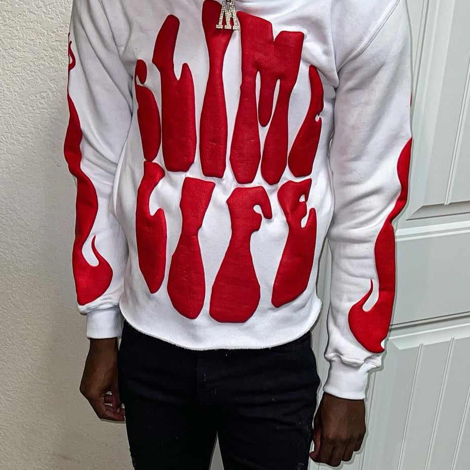 Slime Life Letter Print Long Sleeve Hoodies