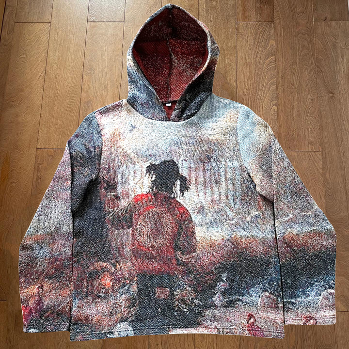 casual street graphic print hoodie