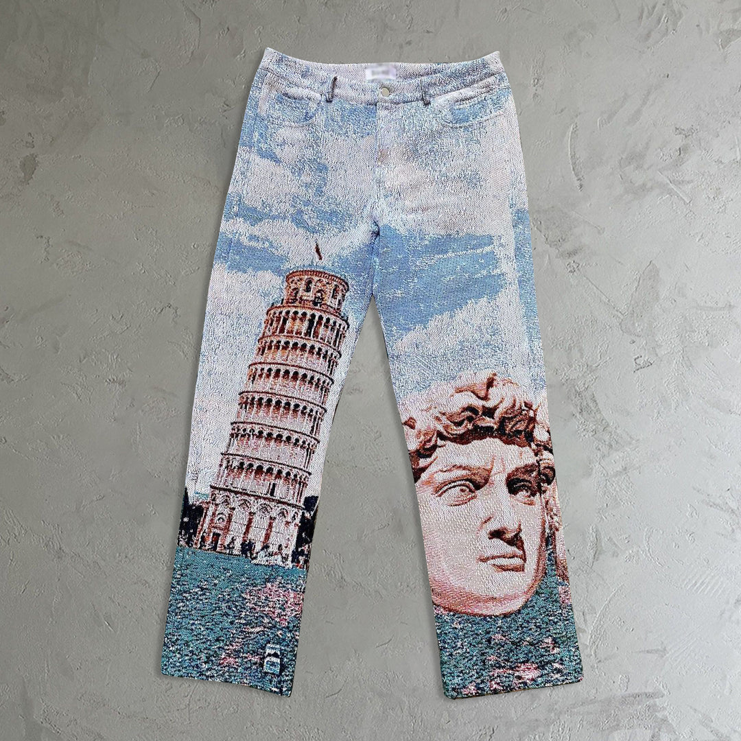 Retro Hip Hop Casual Fashion Tapestry Trousers