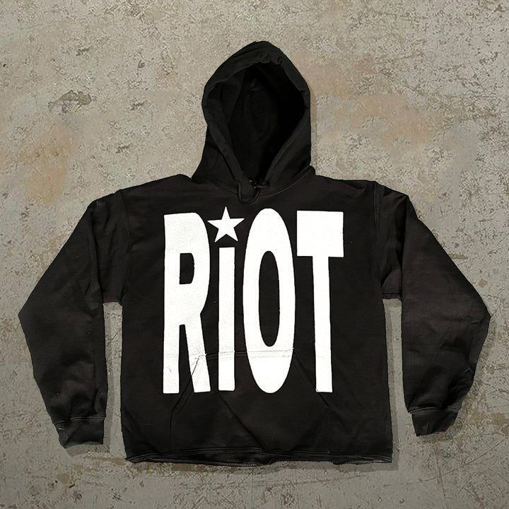 Riot Print Long Sleeve Hoodies