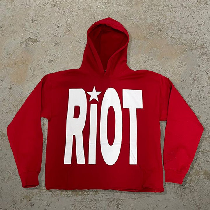 Riot Print Long Sleeve Hoodies