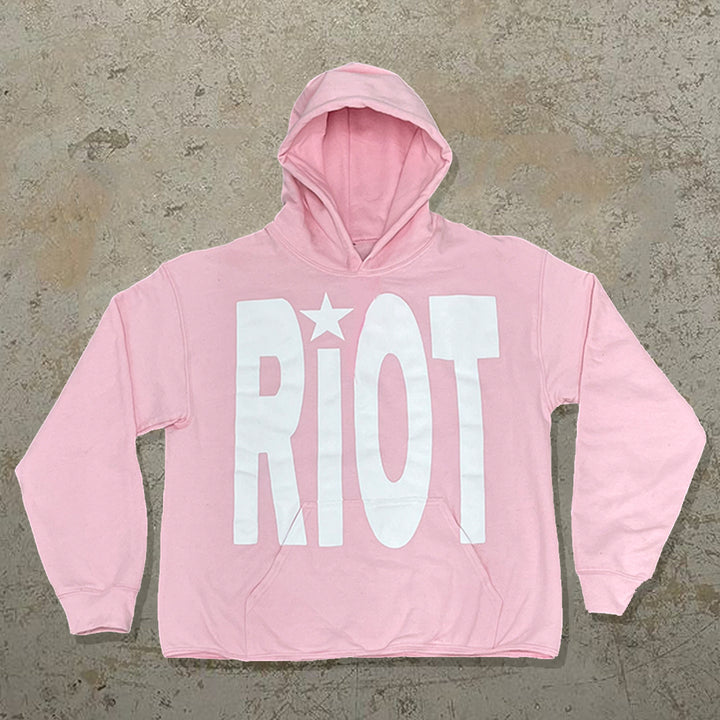 Riot Print Long Sleeve Hoodies