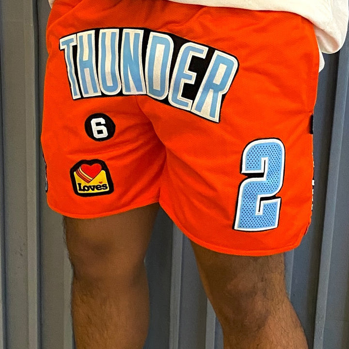 Thunder casual street basketball mesh shorts