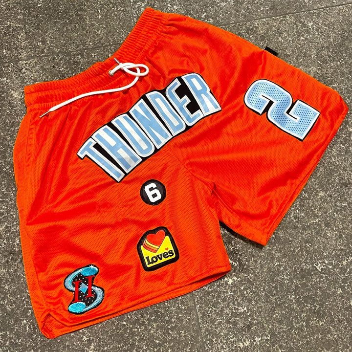 Thunder casual street basketball mesh shorts