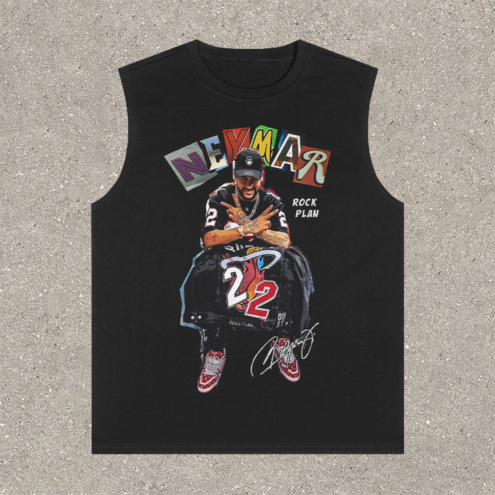 Casual street basketball print sports vest