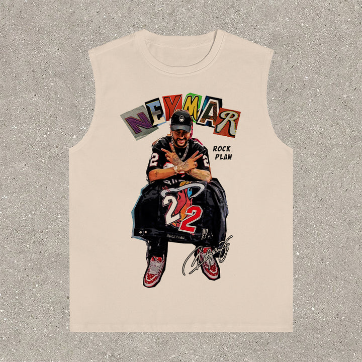 Casual street basketball print sports vest