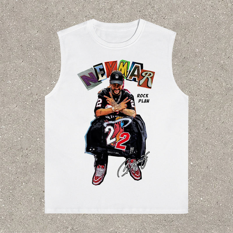 Casual street basketball print sports vest