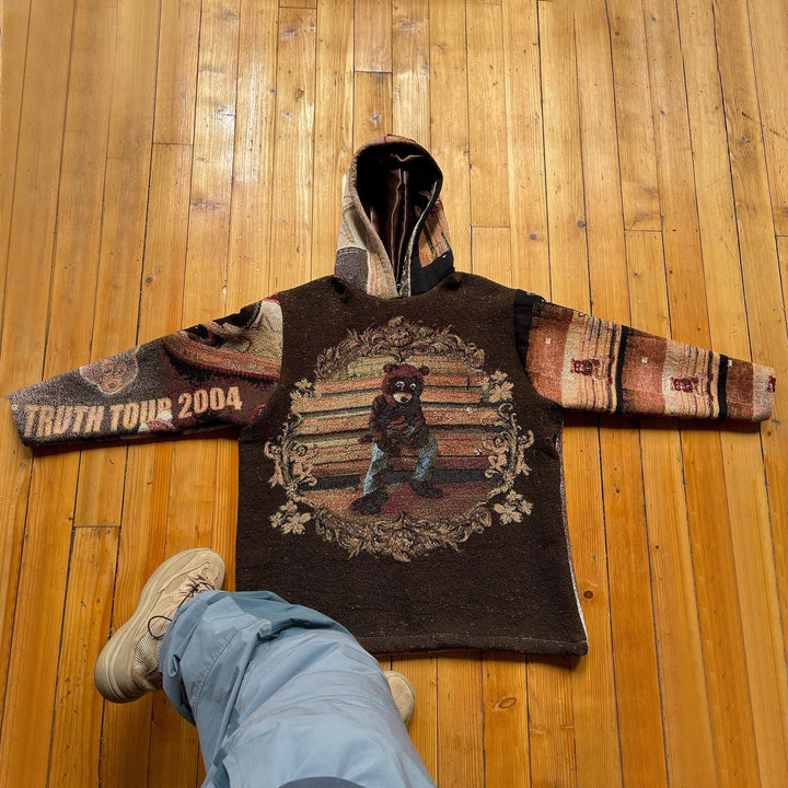 vintage bear tapestry hoodie