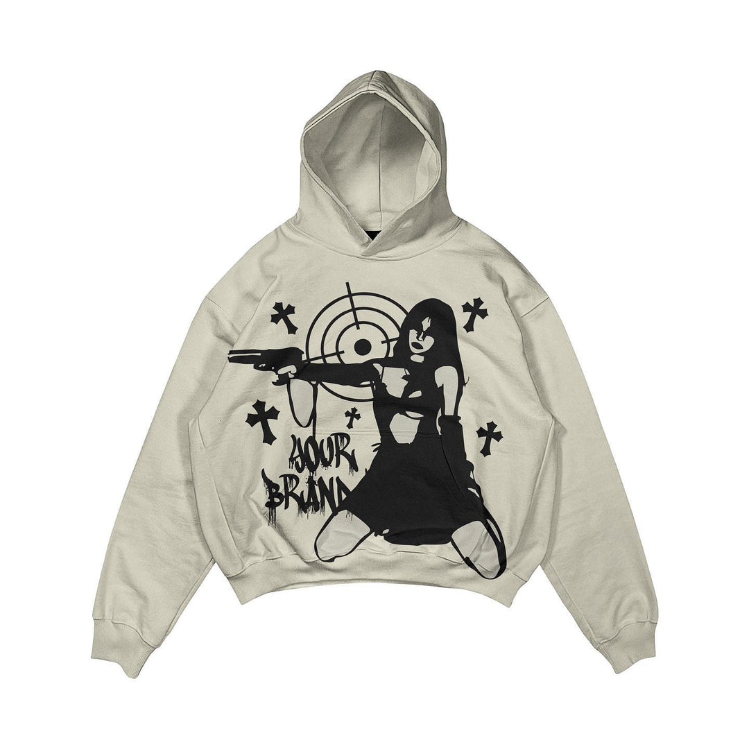 Stylish retro printed hoodie set