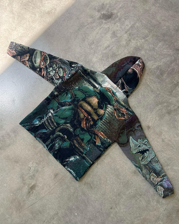 retro anime print hoodie